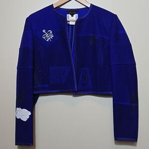 Comme des Garcons Wool Cropped Blazer Jacket Womens Small Art to Wear Artsy